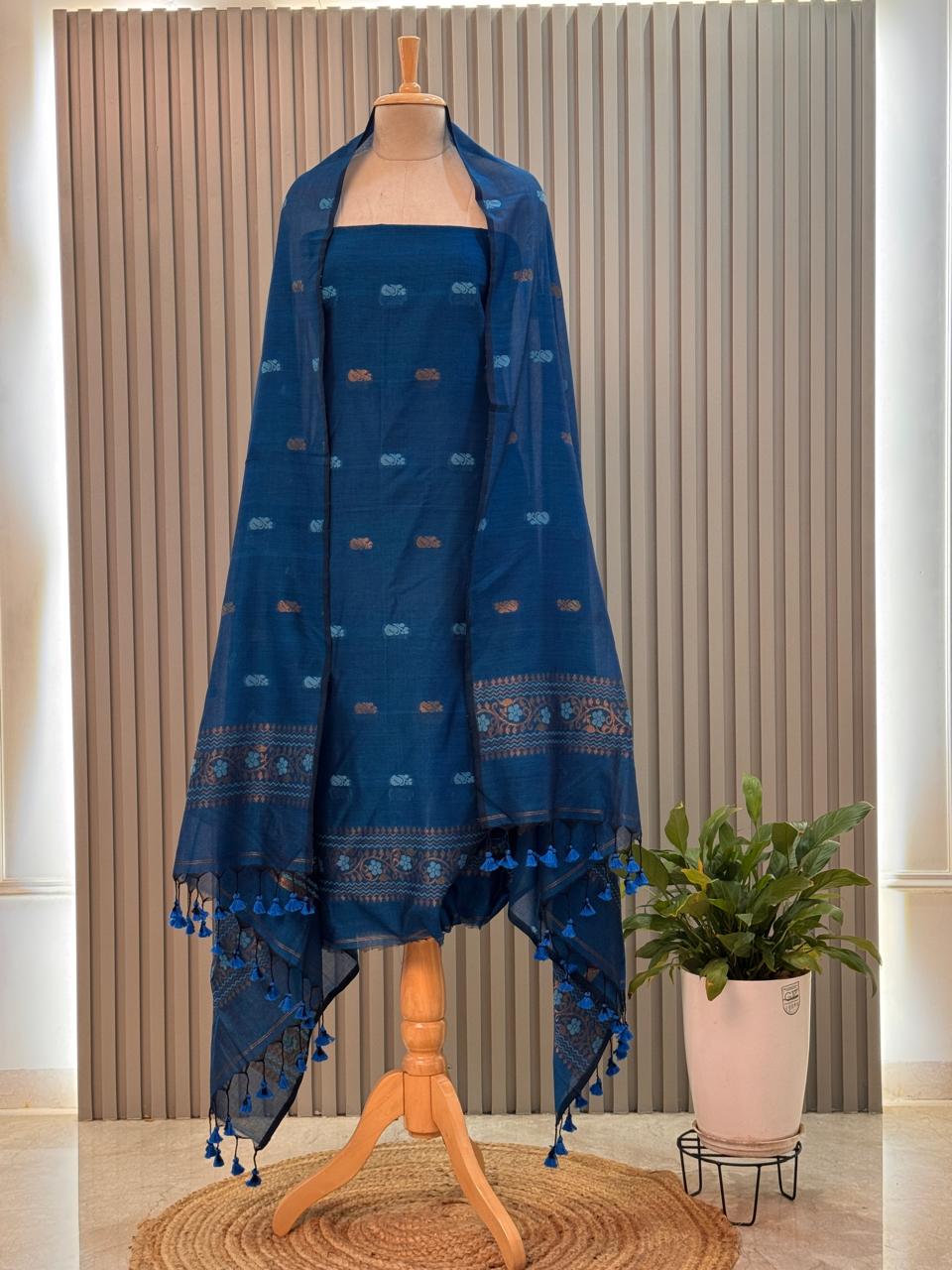 silk cotton Jamdani Handloom 2-Piece Set